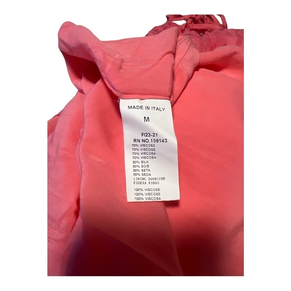 Frnch Wendi Maxi Dress in Coral Silk Blend Made in Italy Size Medium AC1 - Picture 6 of 7